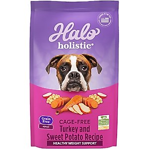 Halo Holistic Complete Digestive Health Grain Free Turkey and Sweet Potato Dog Food Recipe Adult Dry Dog Food