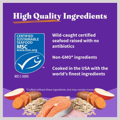 Show full view: Halo Holistic Complete Digestive Health Wild-Caught Salmon & Whitefish Adult Dry Dog Food, 21-lb bag  slide 9 of 12