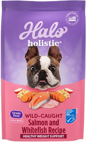 Halo Holistic Complete Digestive Health Wild-caught Salmon and Whitefish Dog Food Recipe Adult Dry Dog Food