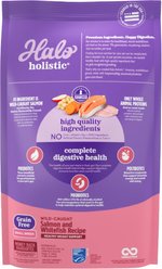 Halo Holistic Complete Digestive Health Wild-Caught Salmon & Whitefish Recipe Small Breed Dry Dog Food, 3.5-lb bag slide 2 of 7