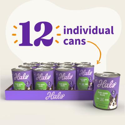 Show full view: Halo Holistic Garden of Vegan Recipe Adult Canned Dog Food, 13-oz, case of 12 slide 4 of 9