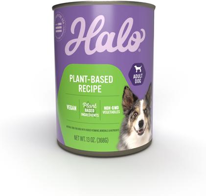 Show full view: Halo Holistic Garden of Vegan Recipe Canned Food, 13-oz, case of 12 + Vegan Dog Food Complete Digestive Health Plant-Based Recipe with Superfoods Dry Dog Food slide 2 of 9