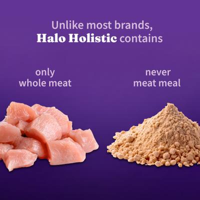 Show full view: Halo Holistic Grain-Free Wild-Caught Salmon & Whitefish Recipe Complete Digestive Health Dry Kitten Food, 3-lb bag slide 5 of 13