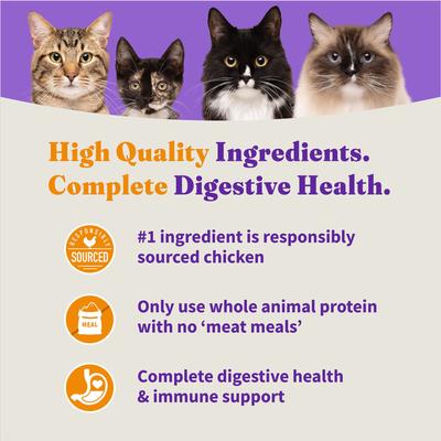 Show full view: Halo Holistic Indoor Chicken Recipe Complete Digestive Health & Healthy Weight Support Adult Grain-Free Cage-Free Dry Cat Food, 10-lb bag slide 9 of 12