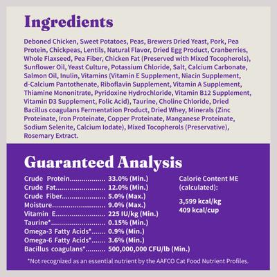 Show full view: Halo Holistic Indoor Chicken Recipe Complete Digestive Health & Healthy Weight Support Adult Grain-Free Cage-Free Dry Cat Food, 6-lb bag slide 10 of 12