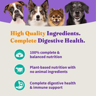 Show full view: Halo Holistic Vegan Complete Digestive Health Plant-Based Recipe with Kelp Adult Formula Dry Dog Food, 21-lb bag slide 6 of 10