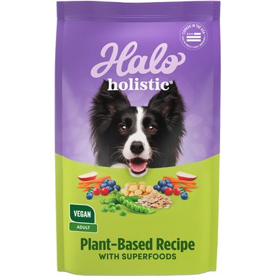 Halo Halo Holistic Vegan Dog Food Complete Digestive Health Plant-Based Recipe with Superfoods Adult Formula Dry Dog Food, 10-lb bag