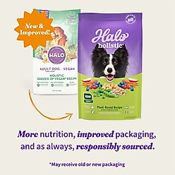 Halo Holistic Vegan Dog Food Complete Digestive Health Plant-Based Recipe with Superfoods Adult Formula Dry Dog Food Bag, 3.5-lb bag slide 2 of 9