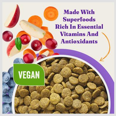 Show full view: Halo Holistic Vegan Dog Food Complete Digestive Health Plant-Based Recipe with Superfoods Adult Formula Dry Dog Food Bag, 3.5-lb bag slide 6 of 11