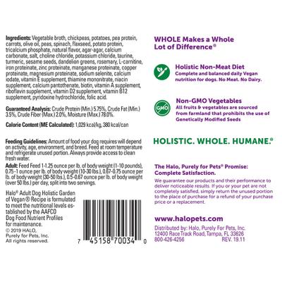 Show full view: Halo Holistic Vegan Dog Food Complete Digestive Health Plant-Based Recipe with Superfoods Dry Food + Garden of Vegan Recipe Canned Dog Food slide 3 of 9