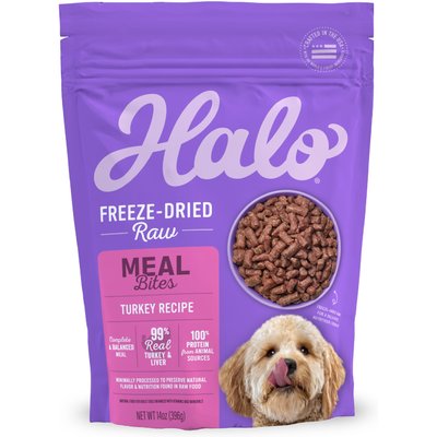 Halo Halo Meal Bites Turkey Recipe Raw Freeze-Dried Dog Food, 14-oz bag