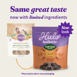 Halo Plant-Based Dog Treats with Peanuts & Pumpkin Vegan Dog Treat, 8-oz slide 2 of 9
