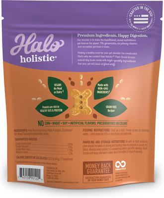 Show full view: Halo Plant-Based Dog Treats with Peanuts & Pumpkin Vegan Dog Treat, 8-oz slide 4 of 13