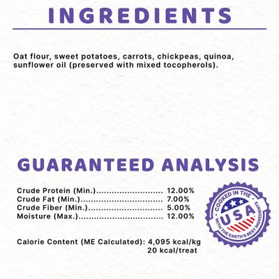 Show full view: Halo Plant-Based Dog Treats with Sweet Potato & Carrots, Vegan Dog Treats, 8-oz bag slide 10 of 13