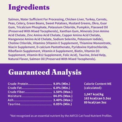 Show full view: Halo Salmon Adult Grain-Free Soft Pate in Broth Wet Cat Food, 5.5-oz can, case of 12 slide 7 of 9