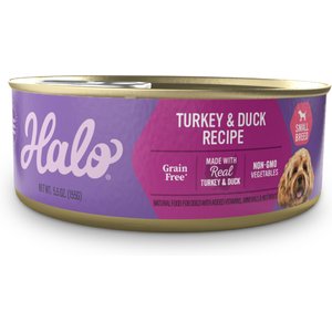 Halo Turkey & Duck Recipe Grain-Free Small Breed Canned Dog Food, 5.5-oz, case of 12