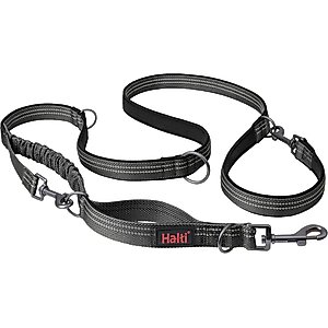 Halti Anatomy Multi Lead Polyester Bungee Reflective Dog Leash, Grey, Large: 6.6-ft long, 1-in wide