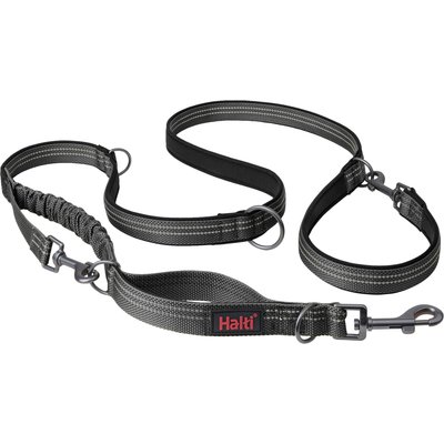 Halti Halti Anatomy Multi Lead Polyester Bungee Reflective Dog Leash, Grey, Large: 6.6-ft long, 1-in wide