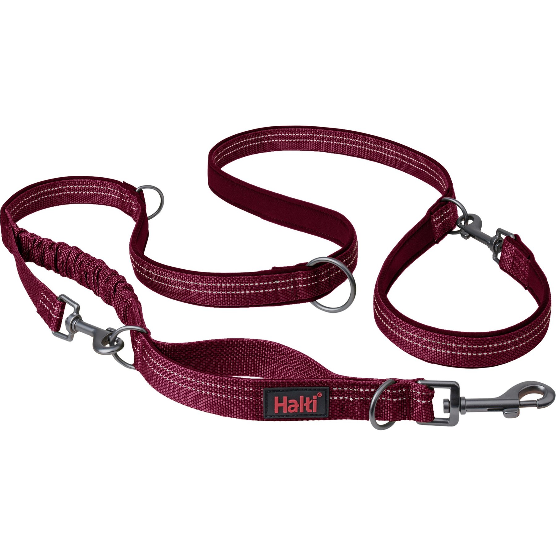 Halti Anatomy Multi Lead Polyester Bungee Reflective Dog Leash, Magenta, Small: 6.6-ft long, 1/2-in wide