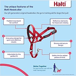 Halti Nylon Padded No Pull Dog Headcollar, Red, Size 1 slide 2 of 6