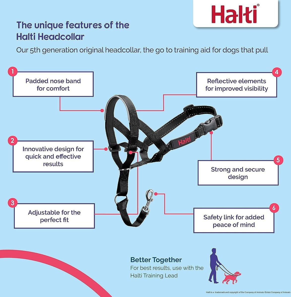 Halti Reflective Padded No Pull Dog Headcollar