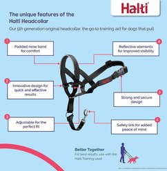 Halti Reflective Padded No Pull Dog Headcollar, Cobalt Blue, Size 3 slide 2 of 5