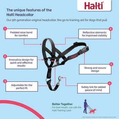Show full view: Halti Reflective Padded No Pull Dog Headcollar, Desert Sand, Size 1 slide 2 of 6