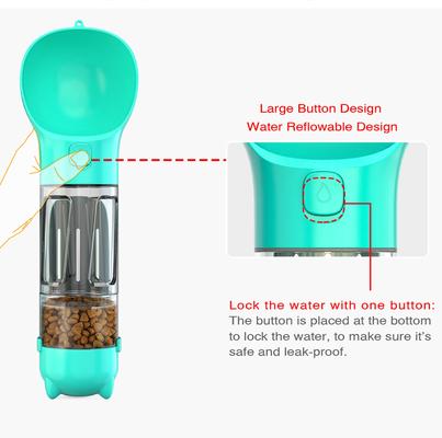 Show full view: HANAMYA 3-in-1 Travel Bowl, Food Box & Poop Bag Storage Dog Travel Set, Turquoise Blue, 10-oz, 1 count slide 8 of 11