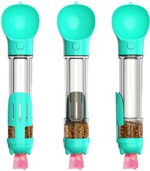 HANAMYA 3-in-1 Travel Bowl, Food Box & Poop Bag Storage Dog Travel Set, Turquoise Blue, 17-oz, 1 count