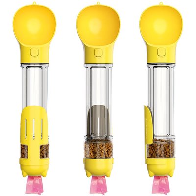 HANAMYA HANAMYA 3-in-1 Travel Bowl, Food Box & Poop Bag Storage Dog Travel Set, Yellow, 17-oz, 1 count