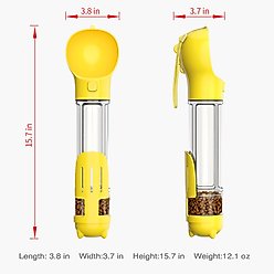 HANAMYA 3-in-1 Travel Bowl, Food Box & Poop Bag Storage Dog Travel Set, Yellow, 17-oz, 1 count slide 2 of 9