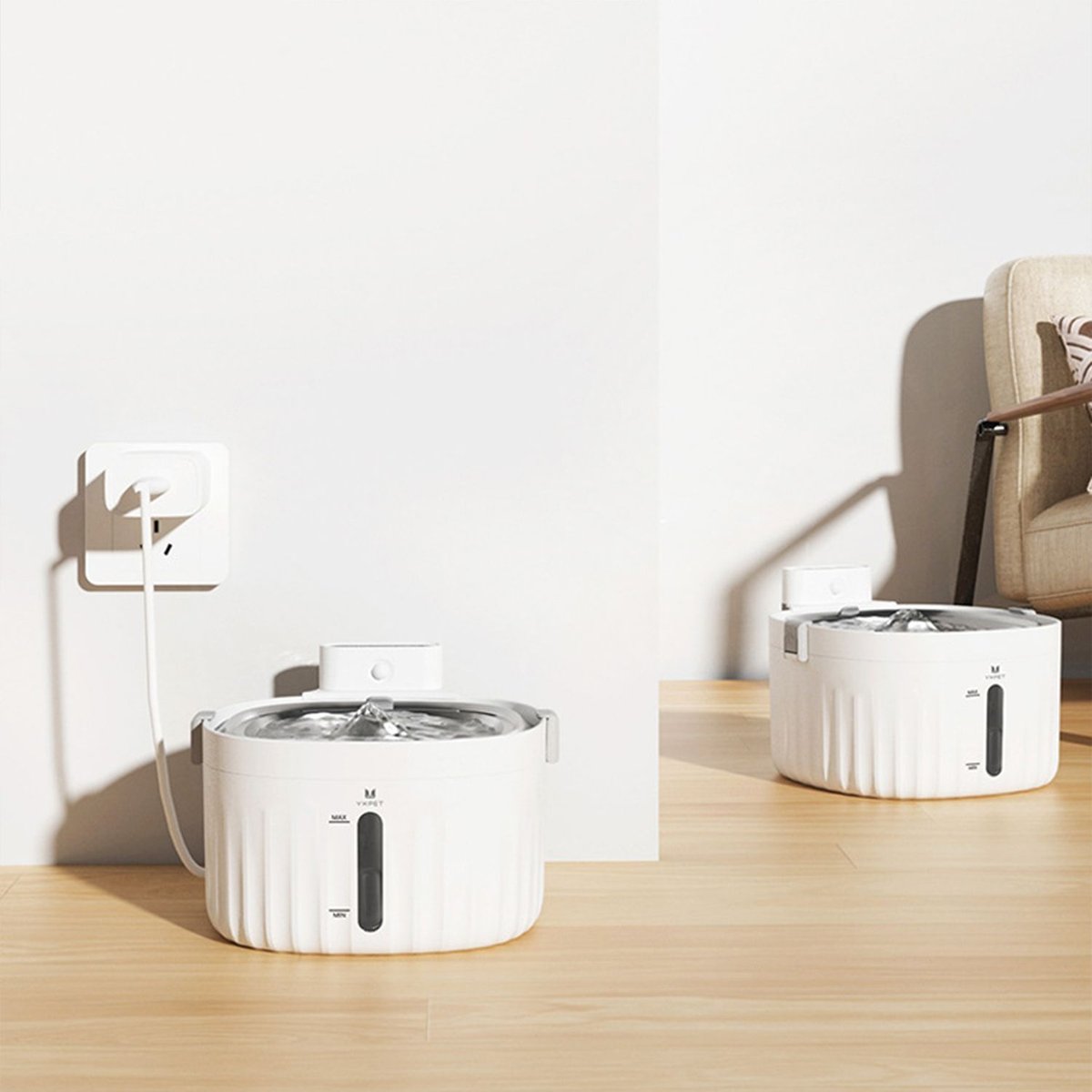 HANAMYA Automatic Dog & Cat Water Fountain, White