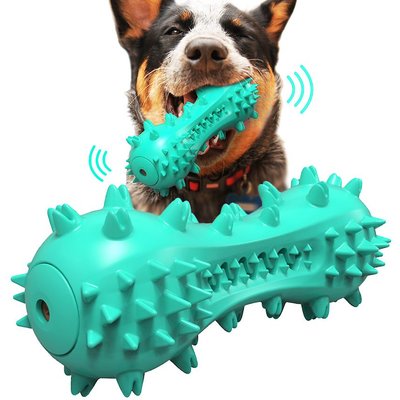 HANAMYA HANAMYA Bone-Shaped Toothbrush Dog Chew Toy, Turquoise Blue