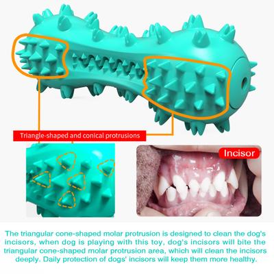 Show full view: HANAMYA Bone-Shaped Toothbrush Dog Chew Toy, Turquoise Blue slide 7 of 10
