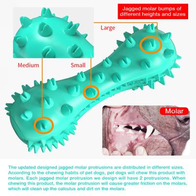 Show full view: HANAMYA Bone-Shaped Toothbrush Dog Chew Toy, Turquoise Blue slide 8 of 10