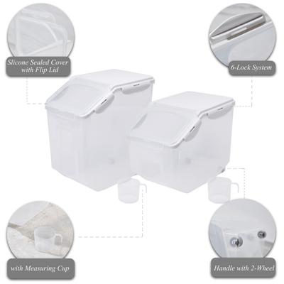 Show full view: HANAMYA BPA Free Pet Food Storage Container & Measuring Cup, 10-lb & 15-lb, 2 count slide 3 of 11
