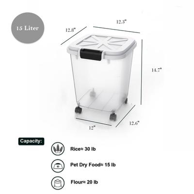 Show full view: HANAMYA BPA Free Pet Food Storage Container & Measuring Cup, White, 15-lb, 1 count slide 2 of 9