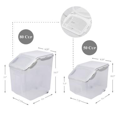 Show full view: HANAMYA BPA Free Pet Food Storage Container & Measuring Cup, White, 15-lb, 2 count slide 4 of 11