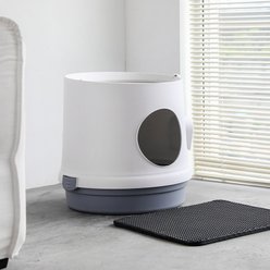 HANAMYA Cat Litter Box with Scoop & Scratcher & Litter Mat slide 2 of 9