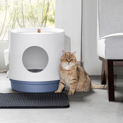 Show full view: HANAMYA Cat Litter Box with Scoop & Scratcher & Litter Mat slide 9 of 9