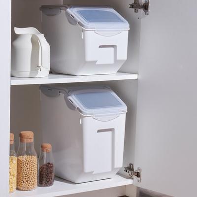 Show full view: HANAMYA Container with Measuring Cup Dog & Cat Food Storage, White & Gray, 15-lbs slide 3 of 10