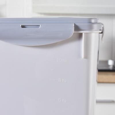 Show full view: HANAMYA Container with Measuring Cup Dog & Cat Food Storage, White & Gray, 15-lbs slide 6 of 10