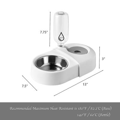 Show full view: HANAMYA Dog & Cat Automatic Waterer & Stainless Steel Bowl, Blue slide 4 of 10