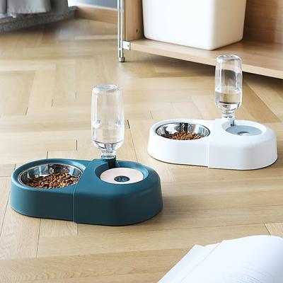 Show full view: HANAMYA Dog & Cat Automatic Waterer & Stainless Steel Bowl, Blue slide 5 of 10