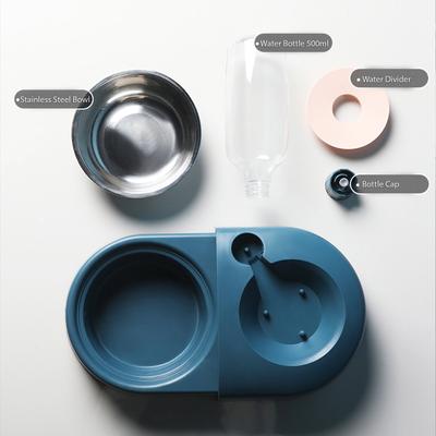 Show full view: HANAMYA Dog & Cat Automatic Waterer & Stainless Steel Bowl, Blue slide 8 of 10