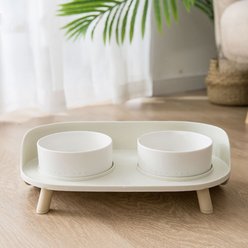 HANAMYA Dog & Cat Bowl, White