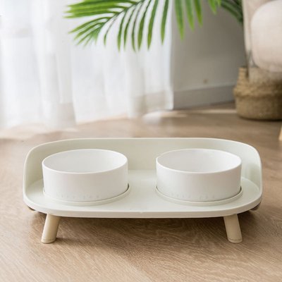 HANAMYA HANAMYA Dog & Cat Bowl, White