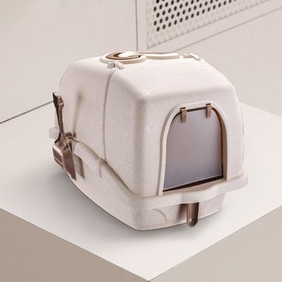 HANAMYA HANAMYA Front Entry Large Cat Litter Box with Scoop