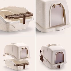 HANAMYA Front Entry Large Cat Litter Box with Scoop slide 2 of 9