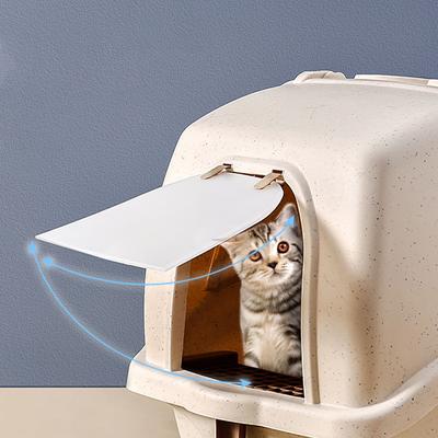Show full view: HANAMYA Front Entry Large Cat Litter Box with Scoop slide 5 of 11